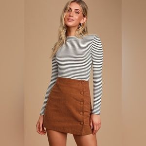 Lulus Katherina Rust Brown Corduroy Skirt